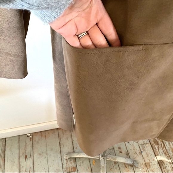 Vintage Fur Trimmed Opera Coat 60’s Suede Patchwork Mink Collar Leather Womens - Picture 7 of 11